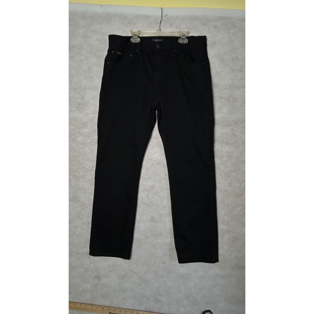Polo Ralph Lauren Mens Black Stretch Cotton Straight Leg Pants 32/30